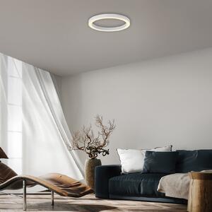 PURE LED οροφής Lines, Ø 50 cm, λευκό CCT, τηλεχειριστήριο, ρυθμιζόμενος, Λευκό, Σαλόνι / τραπεζαρία, Μέταλλο, σύγχρονο