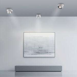 PURE LED-Deckenspot Move, λευκό, Ø 12 cm, μέταλλο/γυαλί, ρυθμιζόμενος, Λευκό, Σαλόνι / τραπεζαρία, Μέταλλο, σύγχρονο