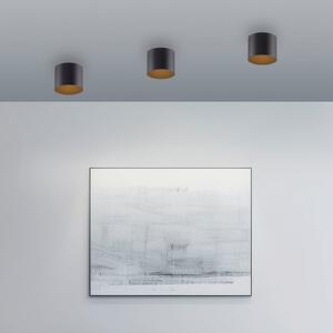 PURE LED φωτιστικό οροφής μπάνιου Point, μαύρο, Ø 18 cm, IP44, ρυθμιζόμενος, Μαύρο, Μπάνιο, Μέταλλο, σύγχρονο