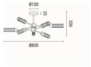 Φωτιστικό Οροφής Πολύφωτο Eurolamp Viny 144-24031