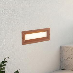 Lucande LED φωτιστικό τοίχου Lachlain, σκουριά, 25 cm, IP65, Καφέ / Σκουριάς, Αλουμίνιο, σύγχρονο, Εσοχή τοίχου