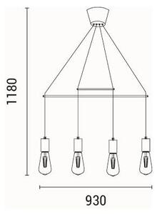 Φωτιστικό Οροφής Πολύφωτο Eurolamp Edison 144-30120