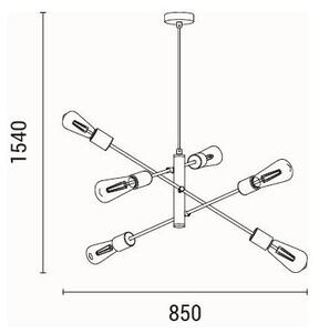 Φωτιστικό Οροφής Πολύφωτο Eurolamp Edison 144-30122