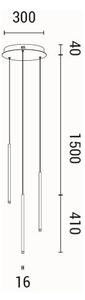 Φωτιστικό Οροφής Τρίφωτο LED Eurolamp Cascade 144-16082