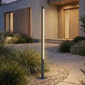 Lindby LED φωτιστικό διαδρόμου Liravel, ύψος 115 cm, ανθρακί, IP65, Μαύρο, Αλουμίνιο, σύγχρονο