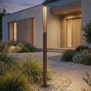 Lindby LED φωτιστικό διαδρόμου Fjorya, ύψος 90 cm, καφέ, IP65, Καφέ / Σκουριάς, Αλουμίνιο, σύγχρονο