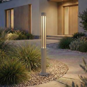 Lindby LED φωτιστικό διαδρόμου Fjorya, ύψος 60 cm, γκρι πέτρα, IP65, Γκρι, Αλουμίνιο, σύγχρονο