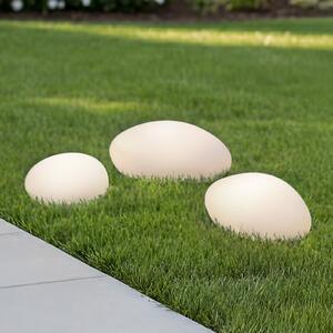 Lindby LED ηλιακό διακοσμητικό φωτιστικό Liedra, σετ 3 τεμαχίων, RGBW,, ρυθμιζόμενος, Λευκό, Πλαστικό, σύγχρονο
