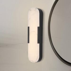 Searchlight LED φωτιστικό τοίχου μπάνιου Opaline, ύψος 50 cm, μαύρο, μέταλλο/ρητίνη, ρυθμιζόμενος, Μαύρο, Μπάνιο, Μέταλλο