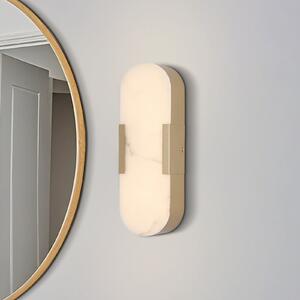 Searchlight LED φωτιστικό τοίχου μπάνιου Opaline ύψος 35 cm χρυσό χρώμα μέταλλο/ρητίνη, ρυθμιζόμενος, Χρυσό / Ορείχαλκου, Μπάνιο, Μέταλλο