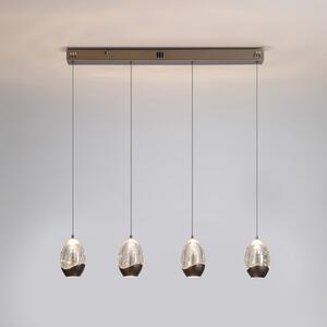 Searchlight Κρεμαστό φωτιστικό LED Seeds, κρεμ χρώμα, μήκος 75 cm, γυαλί 4 φύλλα., ρυθμιζόμενος, Μπεζ, Σαλόνι / τραπεζαρία, Γυαλί