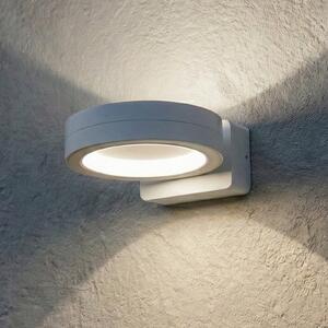 Lindby LED εξωτερικός φωτιστικός τοίχου Selviro, λευκός, Ø 20 cm, IP65, Λευκό, Αλουμίνιο, σύγχρονο
