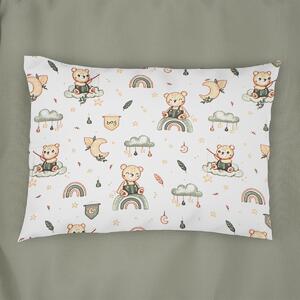 Βρεφική Μαξιλαροθήκη (35x45) Dimcol Cloudy Bear 581 White - Olive