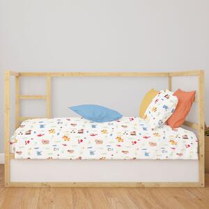 Σεντόνι Λίκνου (80x110) Dimcol Animals 570 White - Sky Blue