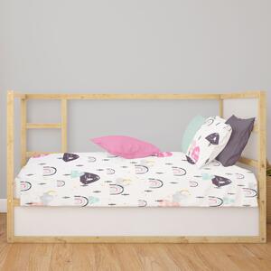 Σεντόνι Κούνιας Με Λάστιχο (70x140+15) Dimcol Rainbow 575 White - Pink