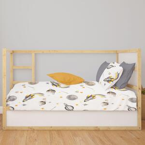 Σεντόνι Κούνιας Με Λάστιχο (70x140+15) Dimcol Space Mission 183 White - Grey