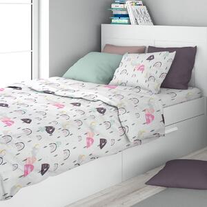 Σεντόνια Μονά (Σετ 3τμχ) Dimcol Rainbow 575 White - Pink