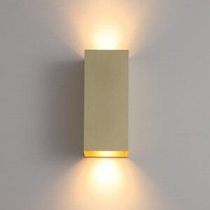 Searchlight Απλίκι London Square, χρυσό χρώμα, ύψος 15 cm, 2 φτερά., ρυθμιζόμενος, Χρυσό / Ορείχαλκου, Σαλόνι / τραπεζαρία, Αλουμίνιο, σύγχρονο