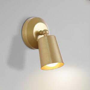 Searchlight LED-Akku-Wandlampe CONE, χρυσό χρώμα, πλάτος 10 cm, μέταλλο, ρυθμιζόμενος, Χρυσό / Ορείχαλκου, Σαλόνι / τραπεζαρία, Μέταλλο