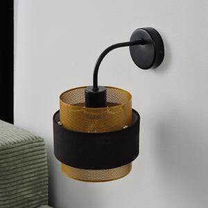 OSRAM Φωτιστικό τοίχου Decor Hornet, 1 λάμπα, μαύρο/χρυσό, E27, ρυθμιζόμενος, Μαύρο, Σαλόνι / τραπεζαρία, Ύφασμα / Κλωστοϋφαντουργία, σύγχρονο