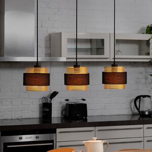 OSRAM Κρεμαστό φωτιστικό Decor Hornet, 3 φλόγες, μαύρο/χρυσό, ρυθμιζόμενος, Μαύρο, Σαλόνι / τραπεζαρία, Ύφασμα / Κλωστοϋφαντουργία, σύγχρονο