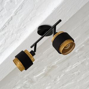 OSRAM Φωτιστικό οροφής Decor Spot Hornet, 2 φώτα, μαύρο/χρυσό, Μαύρο, Σαλόνι / τραπεζαρία, Ύφασμα / Κλωστοϋφαντουργία, σύγχρονο