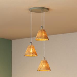 OSRAM Κρεμαστό φωτιστικό Decor Raffia, 3-φωτεινές στρογγυλές, λινάτσα, φυσικό, ρυθμιζόμενος, Καφέ / Σκουριάς, Σαλόνι / τραπεζαρία, Άλλα υλικά, Εξοχική κατοικία / Ρουστίκ