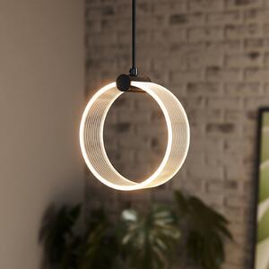 OSRAM LED κρεμαστό φωτιστικό Decor Circle, 1-φωτιστικό, CCT, μαύρο, Μαύρο, Σαλόνι / τραπεζαρία, Πλαστικό, σύγχρονο