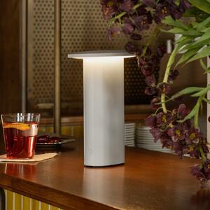 FRITZ HANSEN LED-Akku-Τραπεζοκαθίσματα Solae, γκρι, αλουμίνιο, IP44, ρυθμιζόμενος, Γκρι, Σαλόνι / τραπεζαρία, Αλουμίνιο, σύγχρονο