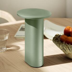 FRITZ HANSEN LED-Akku-Τραπεζοκαλύμματα Solae, πράσινο, αλουμίνιο, IP44, ρυθμιζόμενος, Πράσινο, Σαλόνι / τραπεζαρία, Αλουμίνιο, σύγχρονο