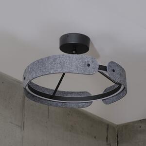 OSRAM LED φωτιστικό οροφής Decor Curve Felt, γκρι, τσόχα, 3.000 K, Γκρι, Σαλόνι / τραπεζαρία, Ύφασμα / Κλωστοϋφαντουργία, σύγχρονο