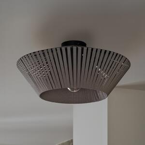 OSRAM Φωτιστικό οροφής Decor Stripes γκρι, Ø 40,5 cm, ύφασμα, E27, ρυθμιζόμενος, Γκρι, Σαλόνι / τραπεζαρία, Ύφασμα / Κλωστοϋφαντουργία
