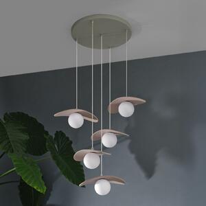 OSRAM Κρεμαστό φωτιστικό Decor Pearl, 5 λάμπες, μπεζ, τσόχα, G9, ρυθμιζόμενος, Μπεζ, Σαλόνι / τραπεζαρία, Ύφασμα / Κλωστοϋφαντουργία, σύγχρονο