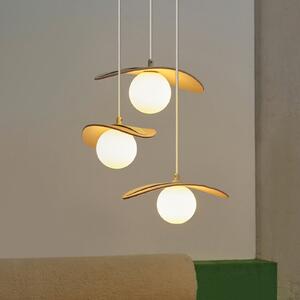 OSRAM Κρεμαστό φωτιστικό Decor Pearl, 3 φλόγες, μπεζ, τσόχα, G9, ρυθμιζόμενος, Μπεζ, Σαλόνι / τραπεζαρία, Ύφασμα / Κλωστοϋφαντουργία, σύγχρονο