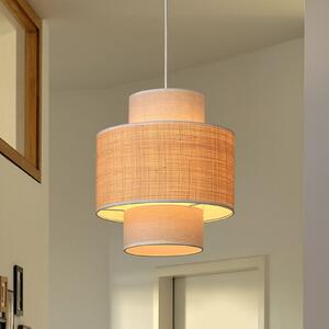 OSRAM Κρεμαστό φωτιστικό Decor Wrap Cylinder, μπεζ, λινάτσα, λινό, ρυθμιζόμενος, Μπεζ, Σαλόνι / τραπεζαρία, Ύφασμα / Κλωστοϋφαντουργία, Εξοχική κατοικία / Ρουστίκ
