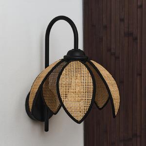 OSRAM Φωτιστικό τοίχου Decor Rattan Lotus, μπεζ/μαύρο, E27, ρυθμιζόμενος, Μπεζ, Σαλόνι / τραπεζαρία, Ξύλο, Μεσογειακός
