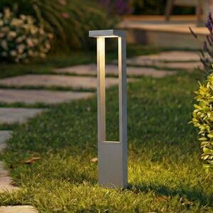 Lindby Φωτιστικό διαδρόμου LED Lonete, γκρι πέτρας, ύψος 65 cm, IP65, Γκρι, Αλουμίνιο, σύγχρονο