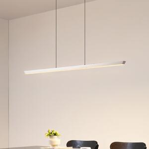 Lucande LED κρεμαστό φωτιστικό Solvar, 117cm, ασημί, CCT, ρυθμιζόμενη ένταση, ρυθμιζόμενος, Μεταλλικό, Σαλόνι / τραπεζαρία, Μέταλλο, σύγχρονο