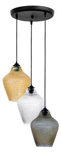 Φωτιστικό Οροφής Τρίφωτο Heronia Pine Black/Tricolor 02-0443