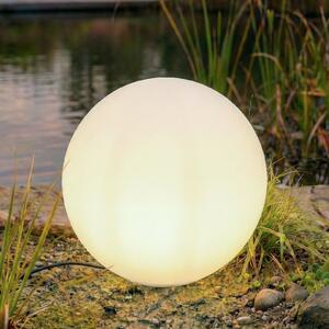 Lindby σφαιρικό φωτιστικό Valyra, Ø 50 cm, IP54, πασσάλου, Λευκό, Πλαστικό, σύγχρονο