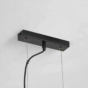Searchlight Κρεμαστό φωτιστικό Hessian, μήκος 60 cm, φυσικό λευκό, λινό/μέταλλο, ρυθμιζόμενος, Λευκό, Σαλόνι / τραπεζαρία, Ύφασμα / Κλωστοϋφαντουργία