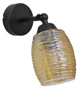 Απλίκα Τοίχου Heronia Barrel Black/Meli 01-0382