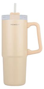 Κούπα Θερμός Με Λαβή & Καλαμάκι 900ml Homely Tumbler Sandstone 01-34504
