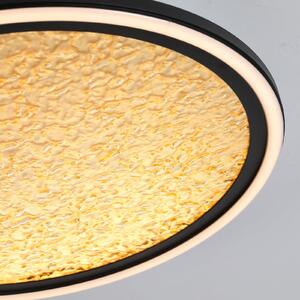 Searchlight LED φωτιστικό οροφής Luna, Ø 40 cm, μαύρο/χρυσό, μέταλλο, ρυθμιζόμενος, Χρυσό / Ορείχαλκου, Σαλόνι / τραπεζαρία, Μέταλλο