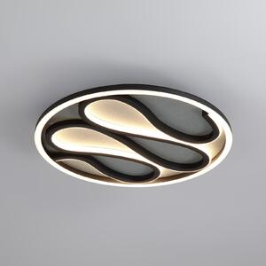Searchlight LED φωτιστικό οροφής Zendisc, μοτίβο σταγόνες, Ø 39 cm, μαύρο, ρυθμιζόμενος, Μαύρο, Σαλόνι / τραπεζαρία, Μέταλλο, σύγχρονο