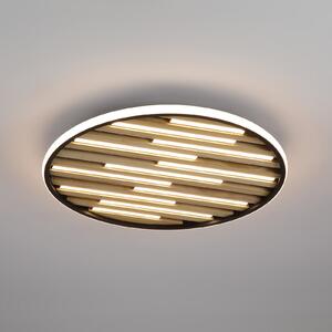 Searchlight Φωτιστικό οροφής LED Equalise, Ø 49 cm, μαύρο/ανοιχτό καφέ, μέταλλο, ρυθμιζόμενος, Μαύρο, Σαλόνι / τραπεζαρία, Μέταλλο