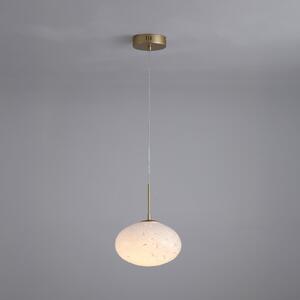 Searchlight Κρεμαστό φωτιστικό LED Confetti, Ø 25 cm, χρυσό/λευκό, γυαλί, ρυθμιζόμενος, Χρυσό / Ορείχαλκου, Σαλόνι / τραπεζαρία, Γυαλί, σύγχρονο