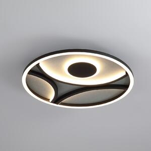 Searchlight LED φωτιστικό οροφής Zendisc, μοτίβο ημικύκλιο, Ø 39 cm, μαύρο, ρυθμιζόμενος, Μαύρο, Σαλόνι / τραπεζαρία, Μέταλλο, σύγχρονο