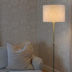 PR Home Φωτιστικό δαπέδου Amy, μπεζ/χρυσό, ύψος 150 cm, ύφασμα, E27, Χρυσό / Ορείχαλκου, Σαλόνι / τραπεζαρία, Ύφασμα / Κλωστοϋφαντουργία