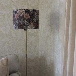 PR Home Φωτιστικό δαπέδου Amy, Dahlia καφέ/χρυσό, ύψος 150 cm, ύφασμα, E27, Καφέ / Σκουριάς, Σαλόνι / τραπεζαρία, Ύφασμα / Κλωστοϋφαντουργία